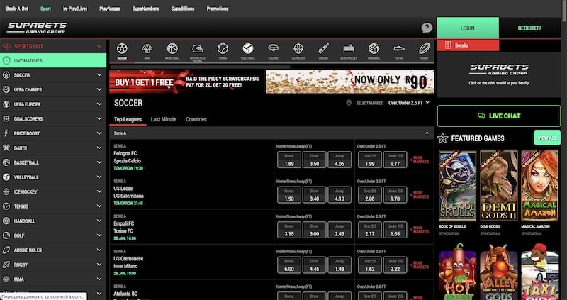 supabets main page